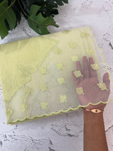 Khadi Linen saree with net applique borders MSH247 PistaGreen