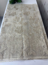 Organza saree with tissue applique work MS5081 Pastel CloudGrey