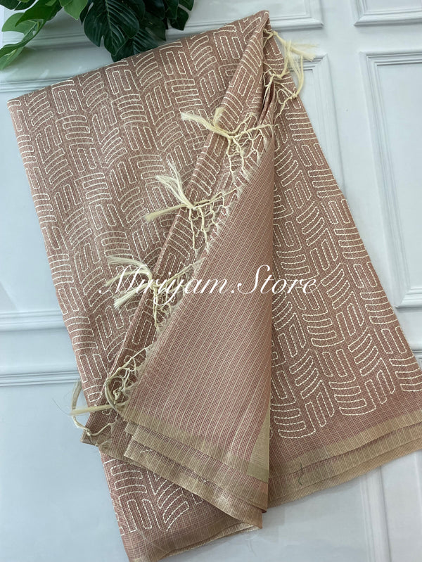 Tissue silk saree MTTS75 DustyPeach