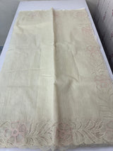 Khadi supernet applique work saree  MSH167 Ivory