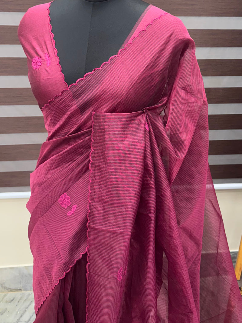 Kota silk saree with applique work SRKNCNR