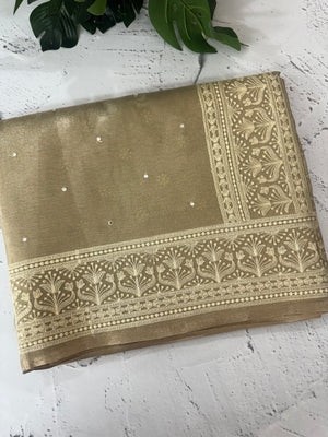 Tissue silk saree with Chikankari embroidery MTTS97(5)