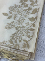 Soft Chanderi viscose silk saree with zari  MS1801- Cream