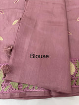 Cutwork Raw silk saree MSH228(2) DustyOnion