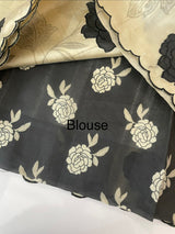 Semi tussar appliqué work saree MTS6589