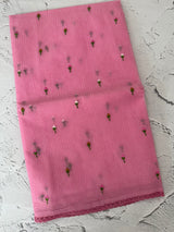 Kota checks saree with embroidery MS7679(1) Pink
