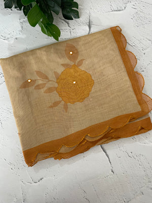 Printed Tissue silk saree with foil work MTS214