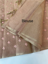 Tissue Silk embriodery saree MS49888 - PeachPink