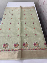 Tissue silk saree MS8190 - DuskyGreen