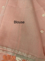 Soft Tissue kota embroidery saree MSK4660 Peach