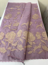 Semi Organza saree with tissue applique work MS5081- Lavender