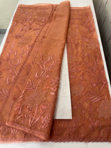 Soft organza saree with applique and thread work - MSH956