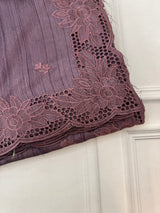 Blended tussar saree with cutwork SSPNMNR - Mauve