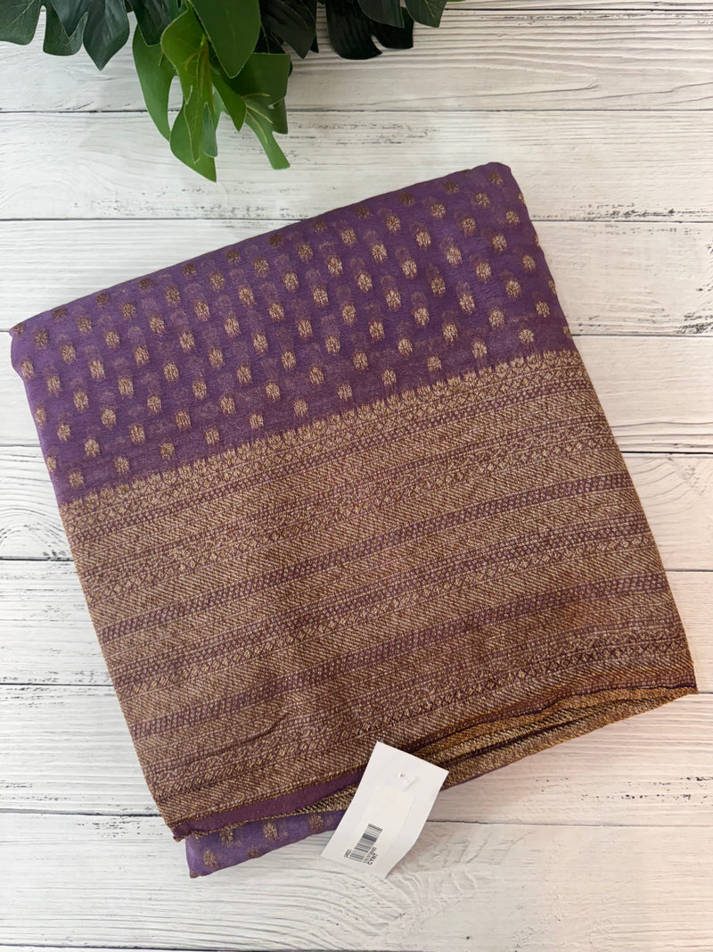 Semi banarasi Khaddi Georgette saree - MS1476 Dark Lavender