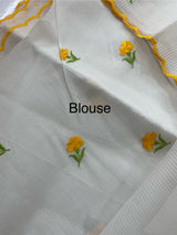 NetkKota saree with embroidery MS6868- Yellow