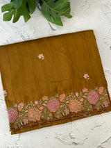 Blended tussar saree with cutwork border- MSHK695