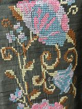 Blended tussar silk saree with cross stitch embroidery - MS78911