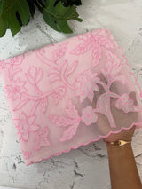 Khadi Linen saree with net applique borders MSH247 PastelPink (2)