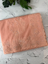 Mul chanderi saree with applique borders MSH112 - Peach 2