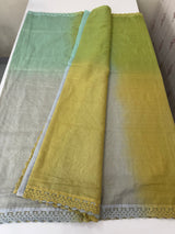 Rainbow Mul chanderi saree with lace borders- MSF9054