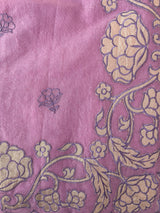 Mul chanderi tissue applique saree MSH151- LightPurple