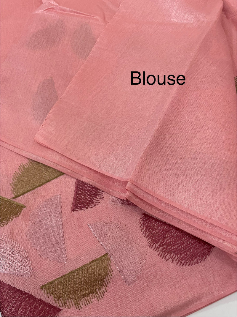 Semi silk saree MS67449- PeachPink