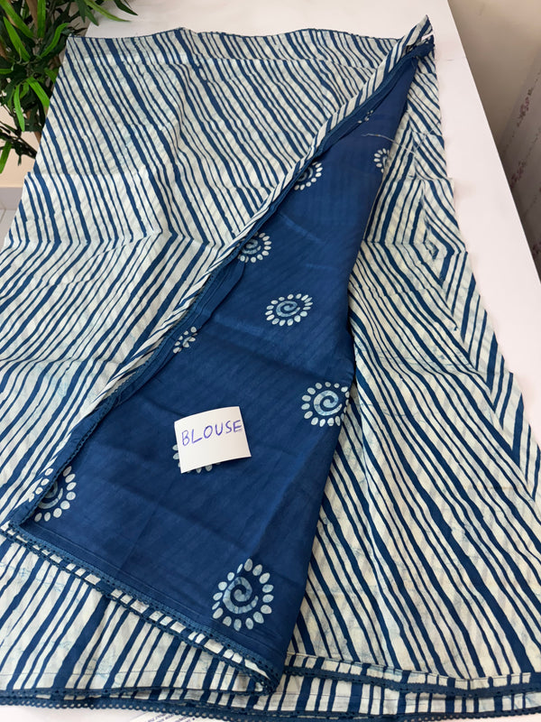 Soft chanderi saree with lace border  SFTCT
