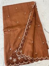 Cutwork Semi tussar saree MTSS680