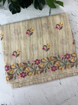 Premium Soft kota silk saree with cross stitch embroidery MSS711(3)