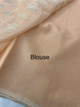 Moonga Kota checks saree with applique work MMC457 Peach