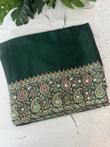 Semi modal silk saree with mirror work - MMB502 Green