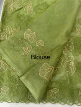 Soft Organza saree with thread work - MSH910 Green