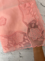 Viscose Organza saree with applique work-MSH101 (2) Peach