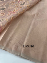 Moonga checks saree with prints and embroidery MSH154- DuskyPeach