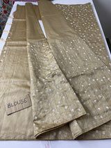 Semi tussar silk saree with embroidery MSTS895 GoldenCream