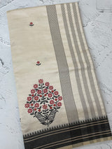 Blended tussar silk saree with embroidery- MSH490