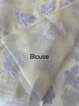 Shimmer Crush Organza saree with applique work MBS698
