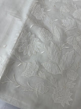 Dyeable Chanderi applique work saree  MSH173(2) OffWhite