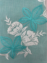 Kota checks saree with embroidery MS7699 - Blue