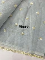 Phulkari NetKota embroidery saree - MSH126 PowderBlue