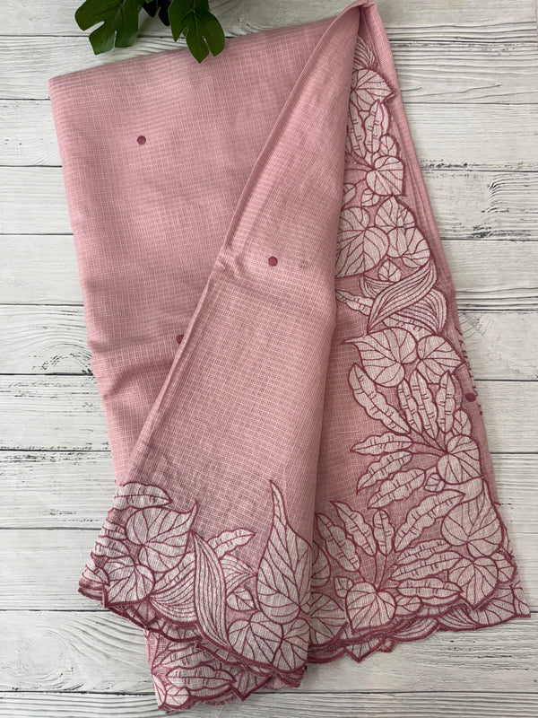 Soft kota silk saree with embriodery MS15031- PeachPink