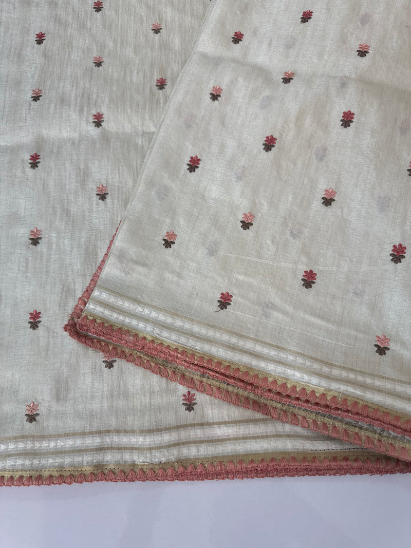 Blended soft tussar saree with thread work MTS9965