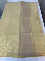 Soft Tissue kota embroidery saree MSK4660 Yellow