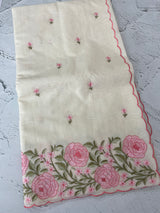 Mul chanderi embriodery saree with scalloped borders MSH176