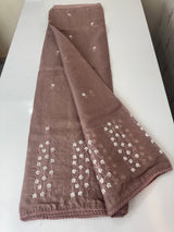 Kota checks saree with embroidery SVTS34- DuskyMauve