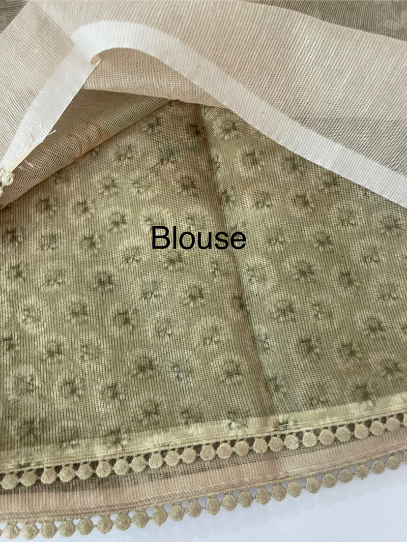 Supernet saree with digital prints and chikankari border SKFNSEM