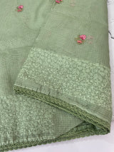 Kota checks embriodery saree MS7689 DustyGreen