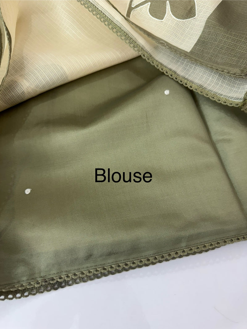 Pure soft kota silk saree with digital prints  MS19065