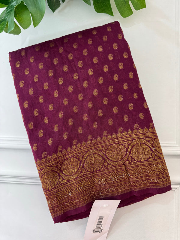 Semi Banarasi Georgette saree MBS2125 Wine