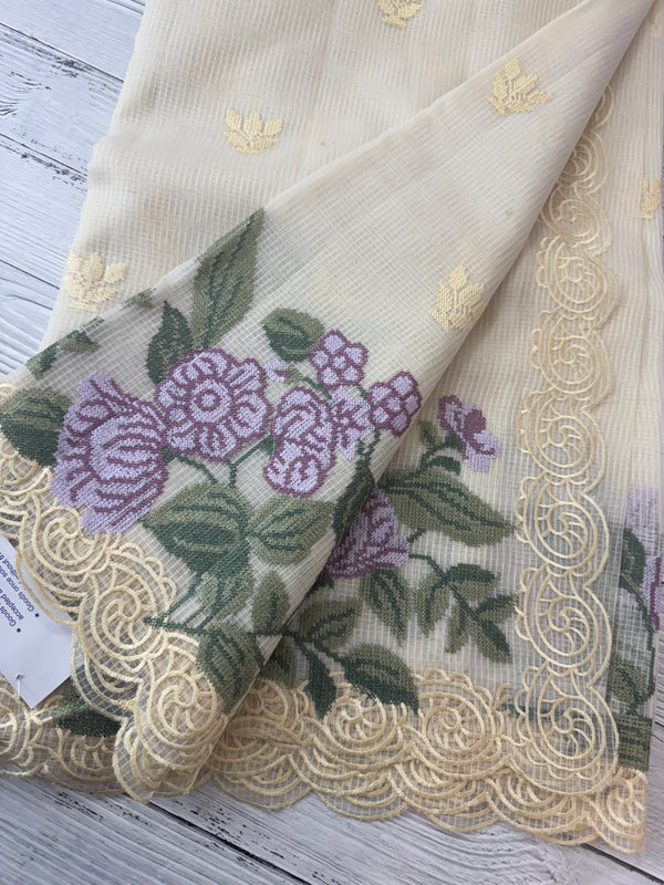 Kota silk cross stitch embroidery saree MS76432